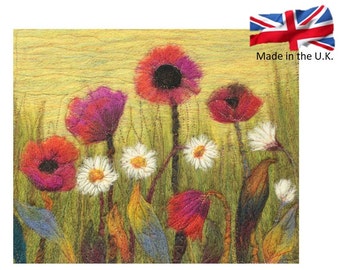 Needle felting kit, Picture kit, felting kit, Fibre art kit, craft kit,  Golden Poppies Needle Felted Picture Kit