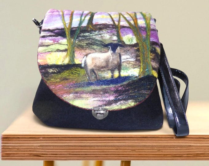 Handmade felted shoulder bag (eshb14)