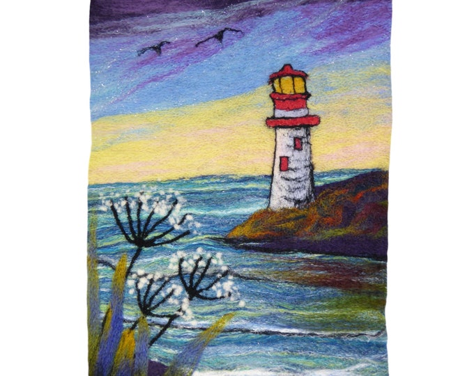 Needle felting kit, Picture kit, felting kit, Fibre art kit, craft kit,  Lighthouse Needle Felted Picture Kit