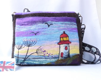 Handmade felted shoulder bag (ztb3)