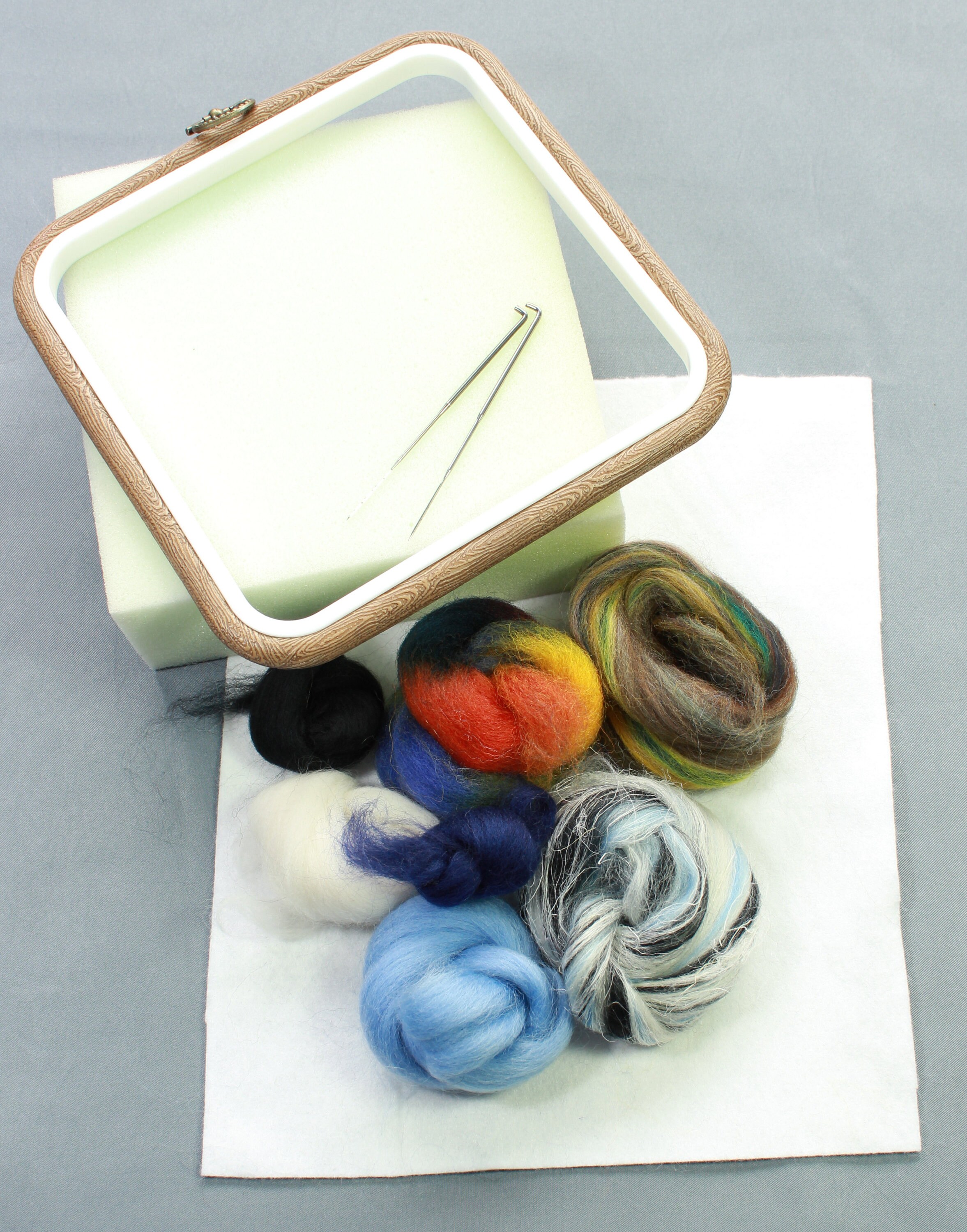 Needle felting kit, Quick Kit (Sheep by the River)