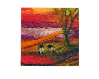 Needle felted Picture (fsmpic1), hand made picture.