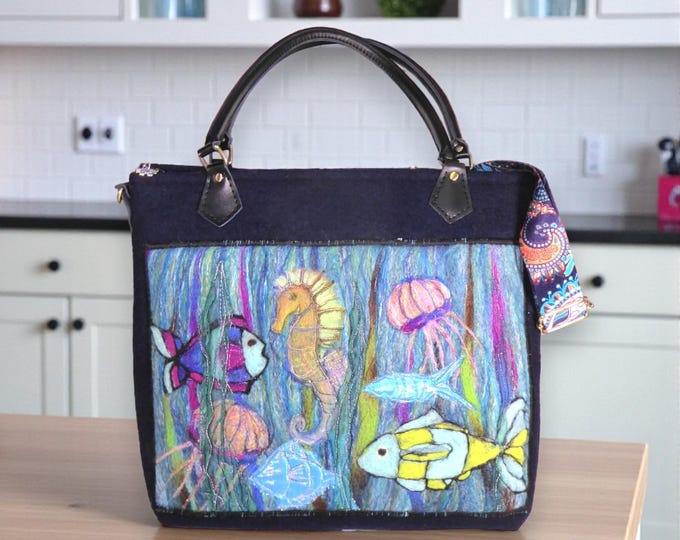 Large handmade felted bag (lemb10)