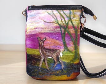 Small handmade felted shoulder bag (smbag5)