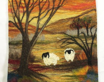 Needle felting kit (Sheep at Sunset)