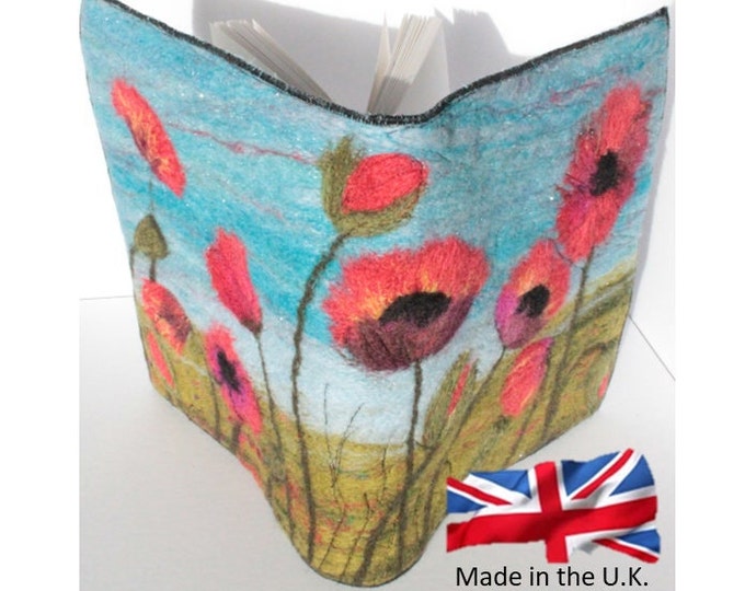 Needle felted kit Book Cover/Picture Poppies