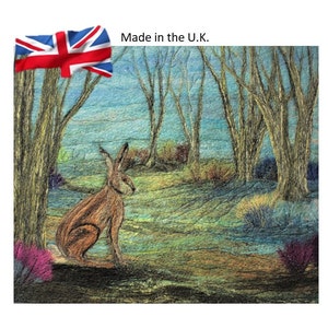 Needle felting kit, Felting kit, Picture kit, craft kit, The Hare picture kit, hand made picture.