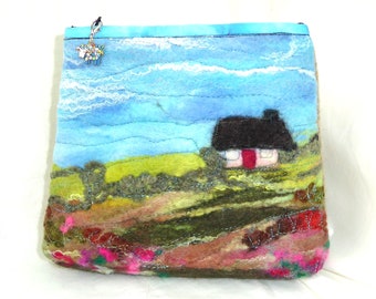 Large felted zip-top purse (lp1)