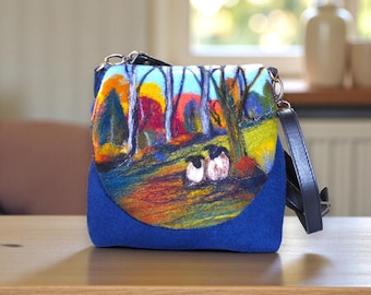 Handmade felted shoulder bag (eshb31)