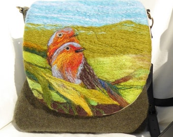 Handmade felted shoulder bag (esh31)