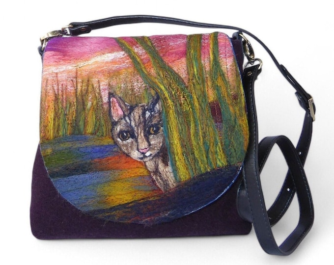 Handmade felted shoulder bag (eshb21)