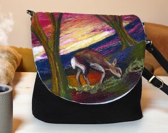 Handmade felted shoulder bag (eshb25)