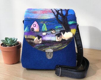 Handmade felted shoulder bag (eshb40)