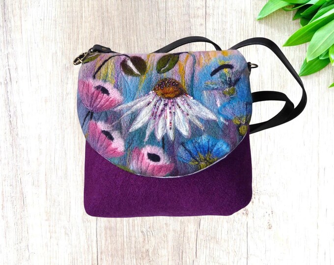 Handmade felted shoulder bag (eshb22)