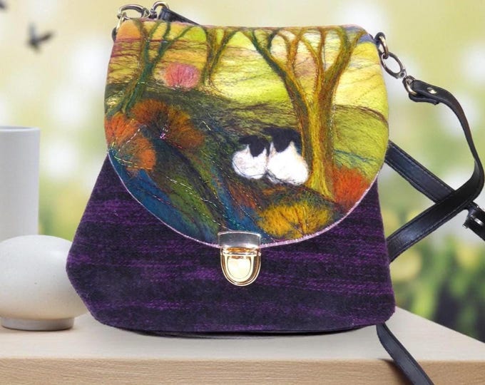 Handmade felted shoulder bag (eshb3)