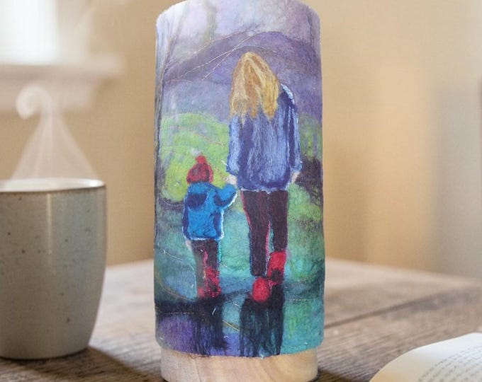 Small Felted Lamp (mother & child0