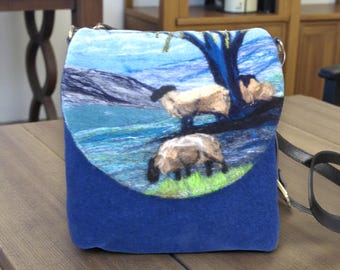Handmade felted shoulder bag (eshb10)