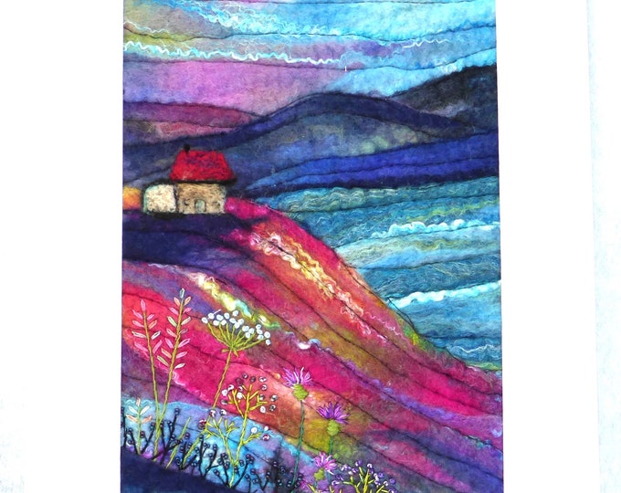 Large Felted Picture (lpic34), hand made picture, wet felted and needle-felted