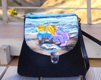 Handmade felted shoulder bag (eshb34)