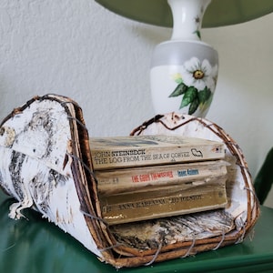 Tree Bark Woven Book or Magazine Holder Basket