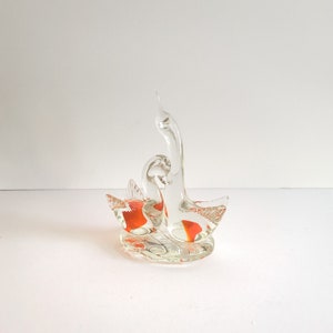 Glass Swan Figurine 1950s