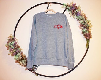 Love Blooms Bio Baumwolle Grau Pullover