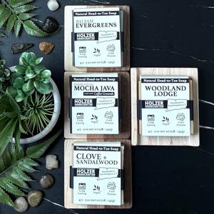 Bars Soaps, Pick 4, Customized Gift Set, Handmade Natural Cold Process, Vegan Skin-Loving, Long Lasting, 4.5oz Bars, Add a Soap Dish Option