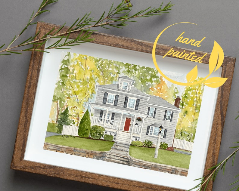 Custom home portrait, Painting from photo, painting of home, House sketch illustration, Realtor gift image 5