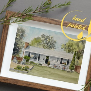 Custom home portrait, Painting from photo, painting of home, House sketch illustration, Realtor gift image 7