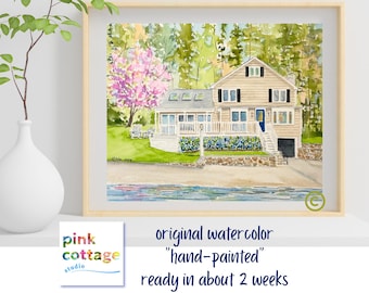 House Painting from Photo, Realtor Gift, heirloom watercolor of your childhood home