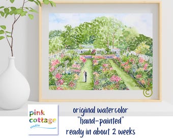 Custom Wedding Venue Watercolor Painting, Heirloom Gift, Save the Date Art