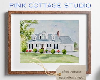 Etsy gift for a housewarming, Realtor gift for your clients, best closing gift, custom house watercolor
