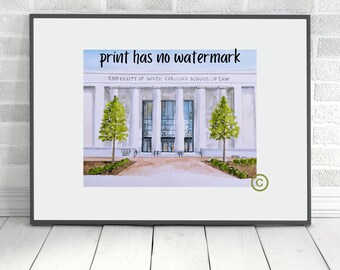 University of South Carolina School of Law print, Columbia SC