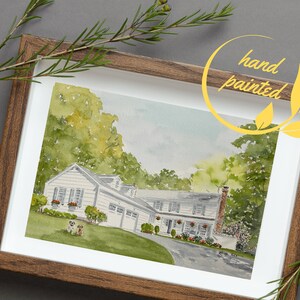 Custom home portrait, Painting from photo, painting of home, House sketch illustration, Realtor gift image 8