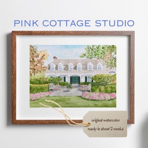 Custom home portrait, Painting from photo, painting of home, House sketch illustration, Realtor gift