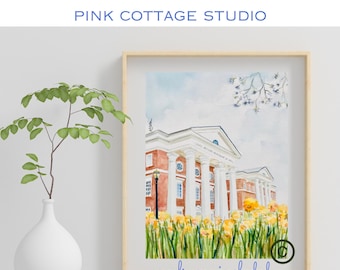 Christopher Newport University CNU print, Virginia universities, graduation print