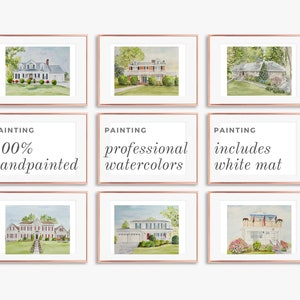 Custom home portrait, Painting from photo, painting of home, House sketch illustration, Realtor gift image 2