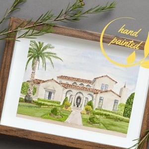 Custom home portrait, Painting from photo, painting of home, House sketch illustration, Realtor gift image 4