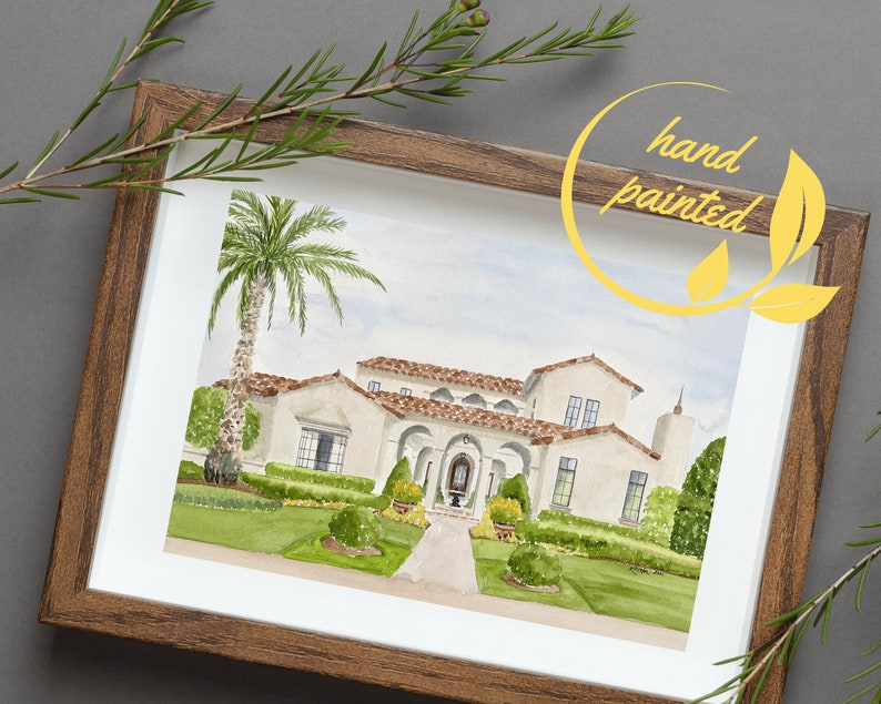 Custom home portrait, Painting from photo, painting of home, House sketch illustration, Realtor gift image 4