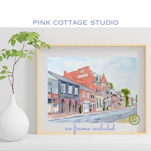 Leesburg Virginia, Lightfoot restaurant, Virginia map, Loudoun County Virginia, Historic Leesburg, Virginia watercolor print, VA print