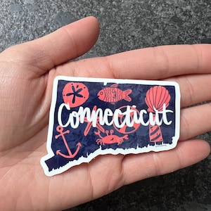 Nautical themed Connecticut sticker | vinyl | laptop, windshield, water bottle | waterproof and UV resistant