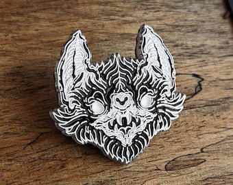 Moon Blood, Vampire Bat Enamel Pin | Soft Enamel & Silver Plated |