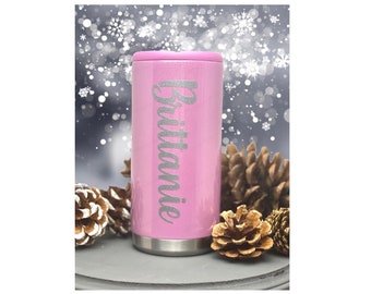 BRUMATE SKINNY CAN KOOZIE - GLITTER PINK