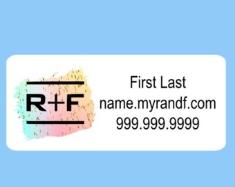 Rodan and Fields Custom Information Rectangular Modern Sample Stickers, RF Stickers, R+F Consultant Labels