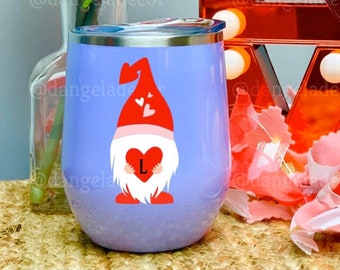 Valentines Day Gnome Mug L.O.V.E. Funny Wine Gift Tumbler for Him or Her Valentine