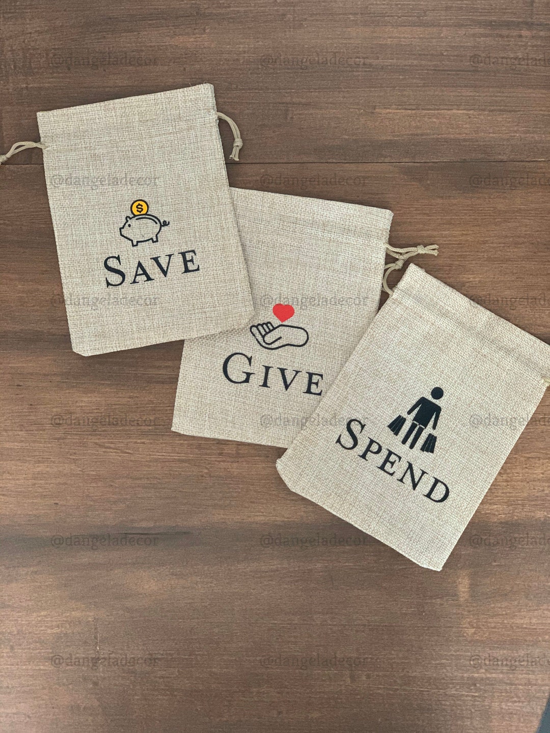 Set of 3 Save, Give, Spend Pouches Teach Financial Planning and Smart ...