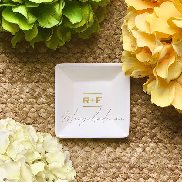 Personalized Ring & Trinket Dish Rodan and Fields R+F Doterra Young Living Advocare Bridal Wedding Celebration New Years Christmas Gift