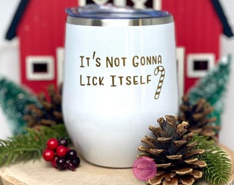 Naughty Christmas Wine Tumbler – White Elephant Gift, Secret Santa