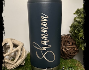 Custom Engraved Slim Can Cooler Cups Anniversary Secret Santa Truly Gift Hostess Host Wedding Funny Newlywed Bride Groom Christmas New Year