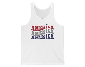 Patriotic Unisex Tank Top, Celebrate America, Fourth of July Shirt, Summer Workout Tee, Casual Independence Day Wear, All-American Apparel
